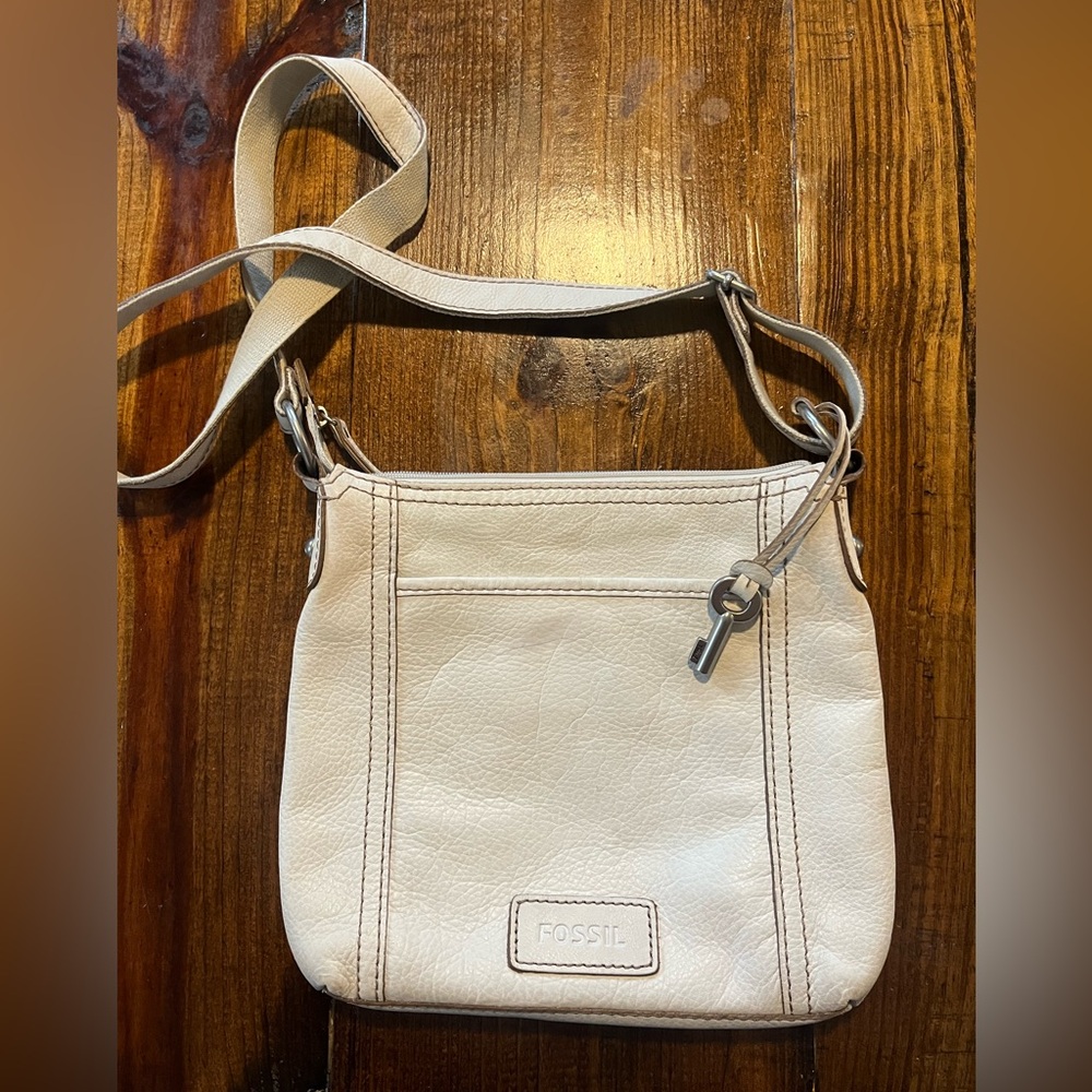 Winter White Fossil Crossbody